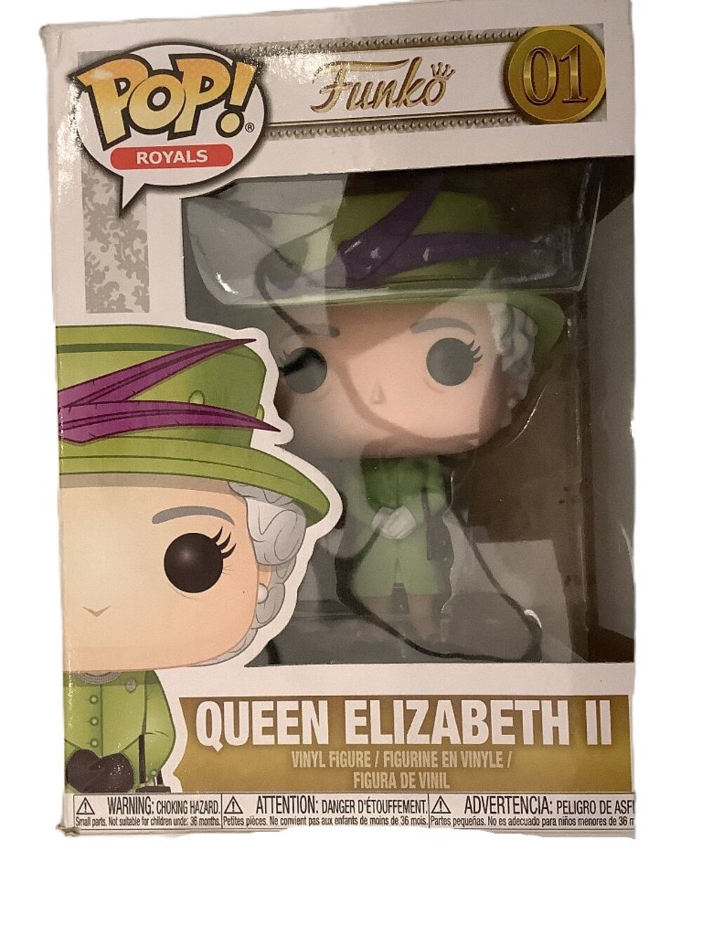 Funko POP! Royals QUEEN ELIZABETH II in Green Outfit Vinyl Figure #01 - New